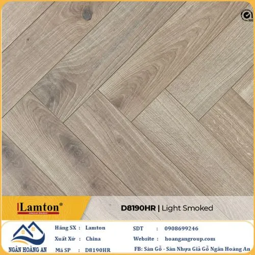 Sàn Gỗ Công Nghiệp Lamton Xương Cá D8190HR 12mm