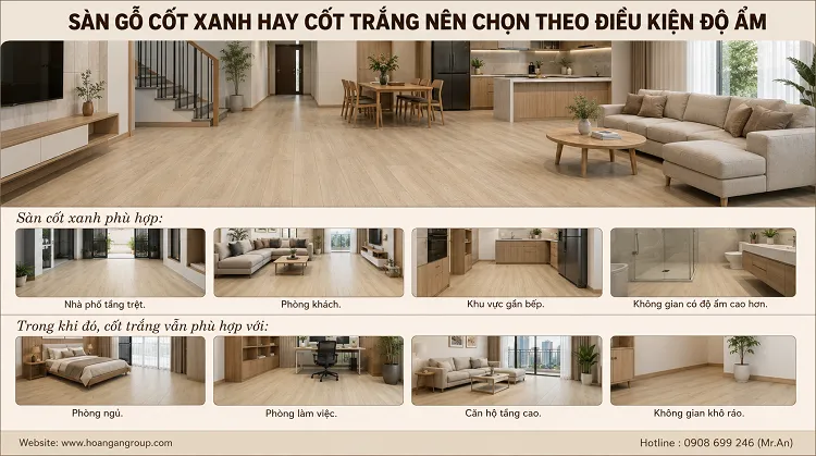 Sàn Gỗ Cốt Xanh Hay Cốt Trắng Nên Chọn Theo Điều Kiện Độ Ẩm Sàn Gỗ Cốt Xanh Hay Cốt Trắng Nên Chọn Theo Điều Kiện Độ Ẩm