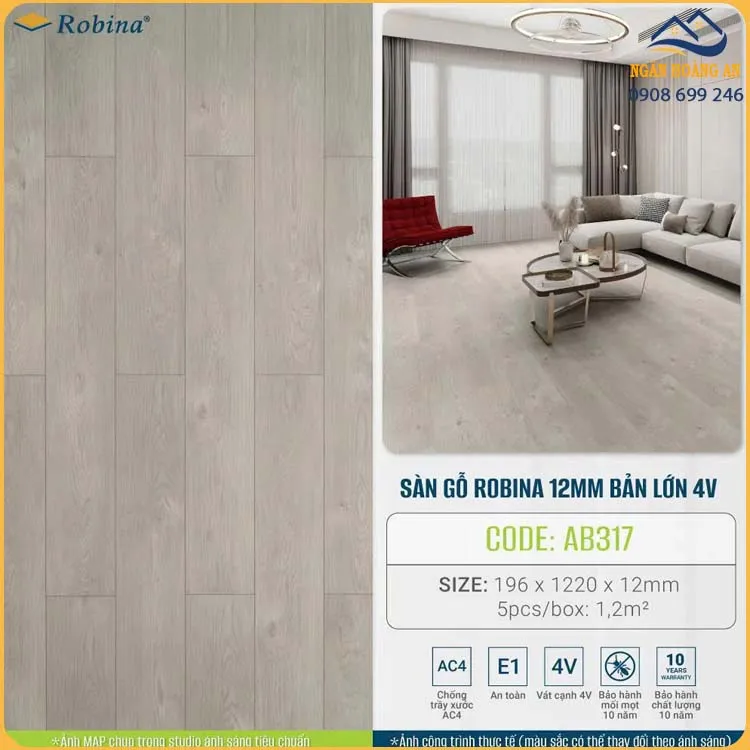 Ứng Dụng Nổi Bật Của Sàn Gỗ Malaysia Robina AB317 12mm Bản Lớn