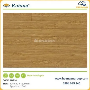 Sàn Gỗ Malaysia Robina AB314 Dày 12mm Bản Nhỏ