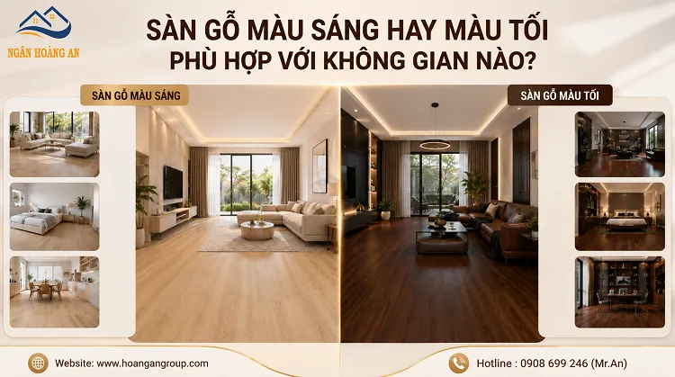 Sàn Gỗ Màu Sáng Hay Màu Tối Phù Hợp Với Không Gian Nào?