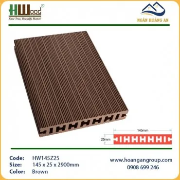 Sàn Gỗ Nhựa Ngoài Trời Hwood HW145Z25 Brown