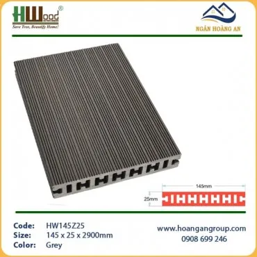 Sàn Gỗ Nhựa Ngoài Trời Hwood HW145Z25 Grey