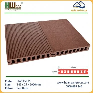 Sàn Gỗ Nhựa Ngoài Trời Hwood HW145K25 Red Brown