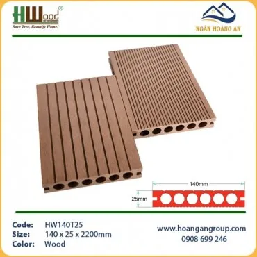 Sàn Gỗ Nhựa Ngoài Trời Lỗ Tròn Hwood HW140T25 Wood