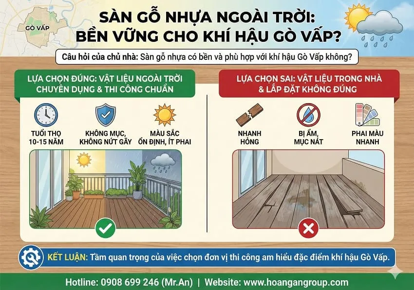 Sàn Gỗ Nhựa Ngoài Trời Có Bền Không? Có Phù Hợp Khí Hậu Gò Vấp? Sàn Gỗ Nhựa Ngoài Trời Có Bền Không? Có Phù Hợp Khí Hậu Gò Vấp?