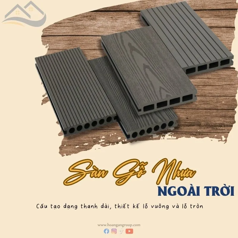 Sàn Gỗ Nhựa Ngoài Trời Có Hai Dạng Lỗ Vuông Lỗ Tròn