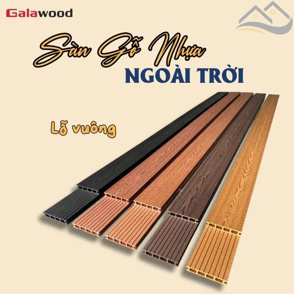Sàn Gỗ Nhựa Ngoài Trời Galawood Lỗ Vuông