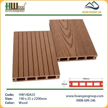 Sàn Gỗ Nhựa Ngoài Trời  Lỗ Vuông Hwood HW140A25 Wood