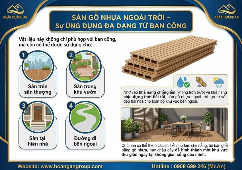 Sàn Gỗ Nhựa Ngoài Trời – Sự Ứng Dụng Đa Dạng Từ Ban Công Sàn Gỗ Nhựa Ngoài Trời – Sự Ứng Dụng Đa Dạng Từ Ban Công