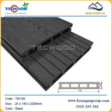 Sàn Gỗ Nhựa Ngoài Trời 4 Lỗ Vuông Tecwood TW140 Black