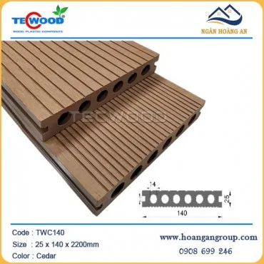 Sàn Gỗ Nhựa Ngoài Trời 6 Lỗ Tròn Tecwood TWC140 Cedar