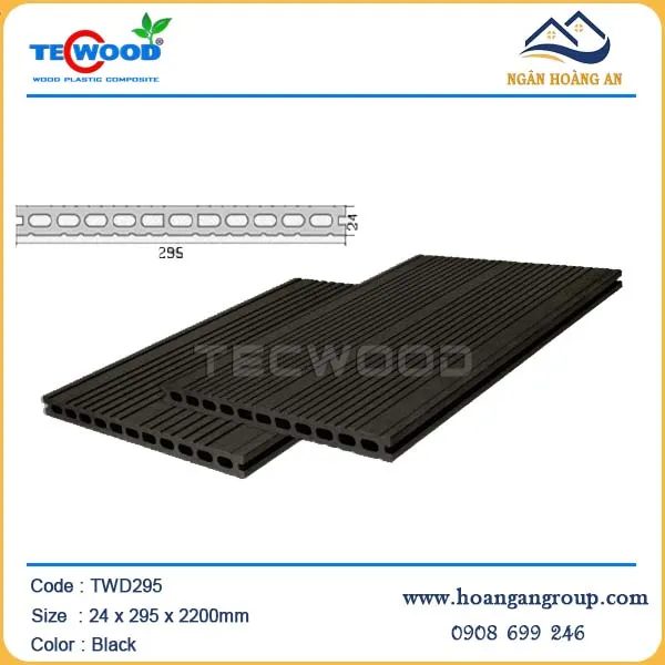 Ván Sàn Gỗ Nhựa Ngoài Trời Techwood TWD295 Black