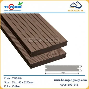 Ván Sàn Đặc Gỗ Nhựa Ngoài Trời Techwood TWS140 Dày 25mm Coffee