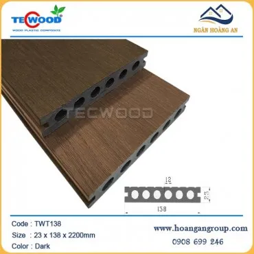 Sàn Gỗ Nhựa Ngoài Trời 6 Lỗ Tròn Tecwood TWT138 Dark