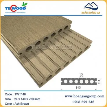Sàn Hồ Bơi Ngoài Trời 6 Lỗ Tròn Tecwood TWT140 Ash Brown