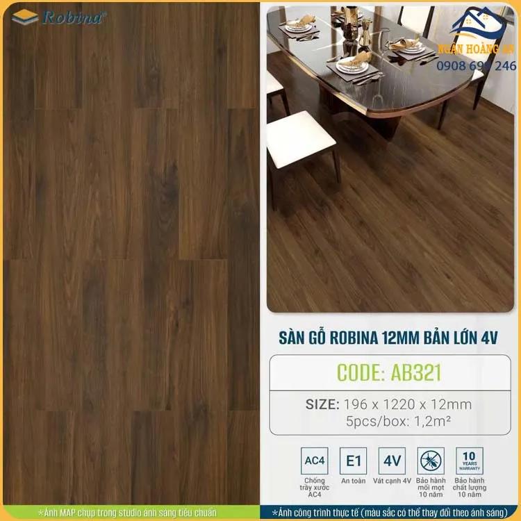 Ứng Dụng Nổi Bật Của Sàn Gỗ Malaysia Robina AB321 12mm Bản Lớn