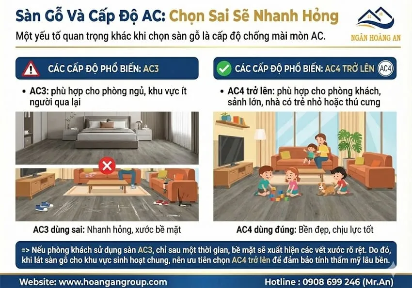 Sàn Gỗ Và Cấp Độ AC: Chọn Sai Sẽ Nhanh Hỏng