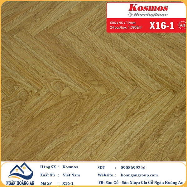 Sàn gỗ công nghiệp Xương Cá Kosmos X16-1