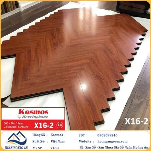 Sàn Gỗ Xương Cá Kosmos X16-2 12mm