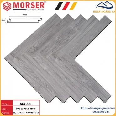 Sàn Gỗ Công Nghiệp Morser Xương Cá Cốt Xanh 8mm MX 88
