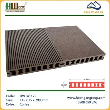 Sàn Gỗ Nhựa Ngoài Trời Hwood HW145K25 Coffee