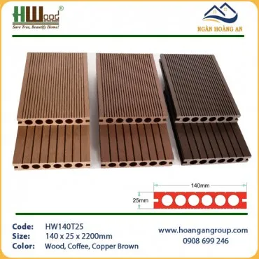 Sàn Gỗ Nhựa Ngoài Trời Lỗ Tròn Hwood HW140T25