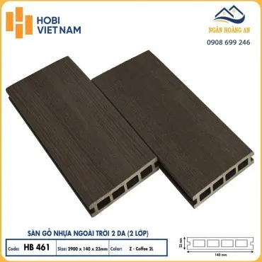 Sàn Lỗ Vuông Gỗ Nhựa 2 Lớp Phủ Polymer Hobiwood HB461 ZCoffee