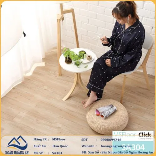  Sàn Nhựa Giả Gỗ Tự Dán MsFloor 2mm SA304