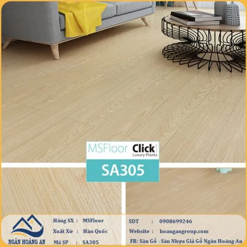 Sàn Nhựa Giả Gỗ Tự Dán MsFloor 2mm SA305