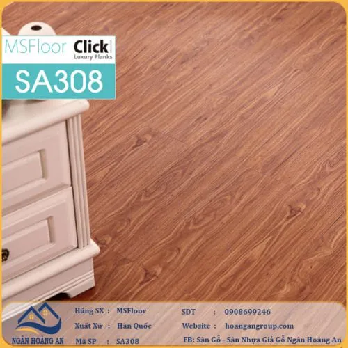 Sàn Nhựa Giả Gỗ Tự Dán MsFloor 2mm SA308