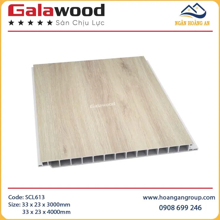 Sàn Nhựa Chịu Lực Galawood SCL613 Vân Gỗ Vàng Kem