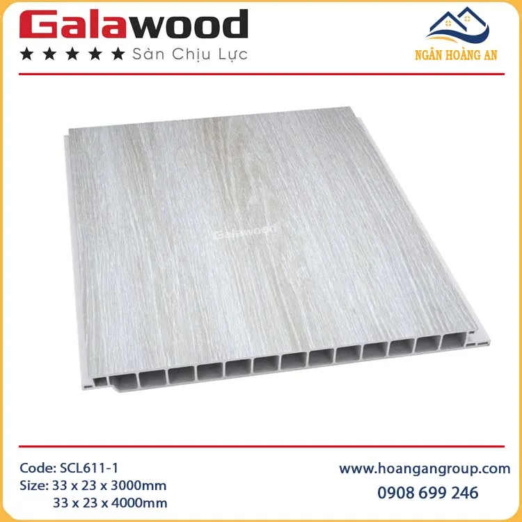 Sàn Nhựa Chịu Lực Galawood SCL611-1 Vân Xám Nhạt