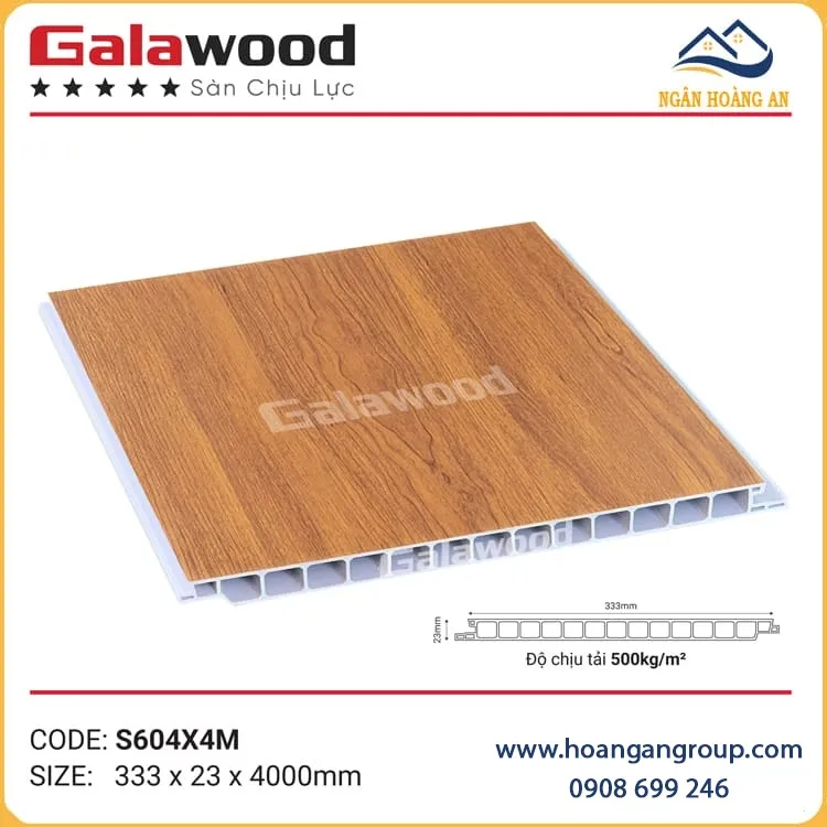 Sàn Nhựa Chịu Lực Giả Gỗ Làm Gác Lửng Galawood S604X4M