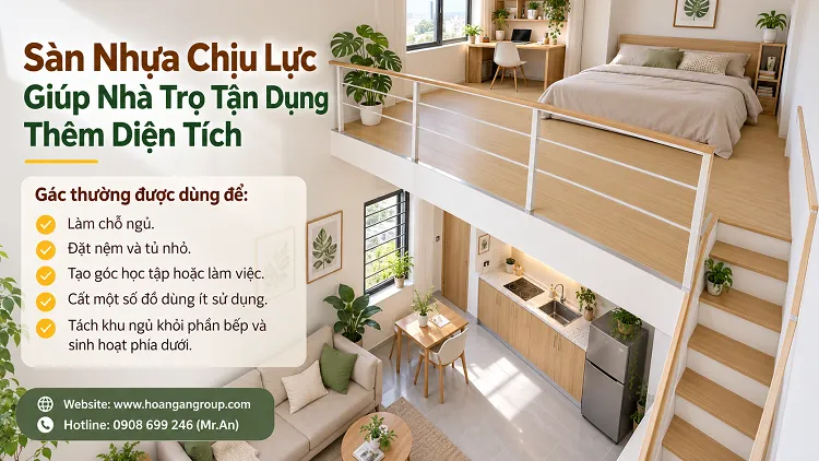 Sàn Nhựa Chịu Lực Giúp Nhà Trọ Tận Dụng Thêm Diện Tích