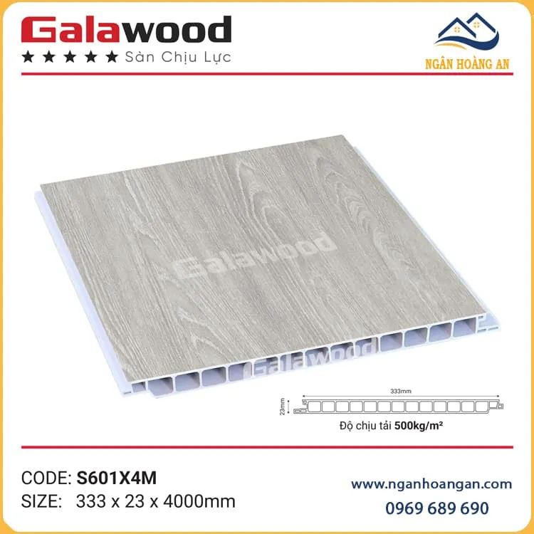 Sàn Nhựa Chịu Lực PVC Giả Vân Gỗ Galawood S601X4M