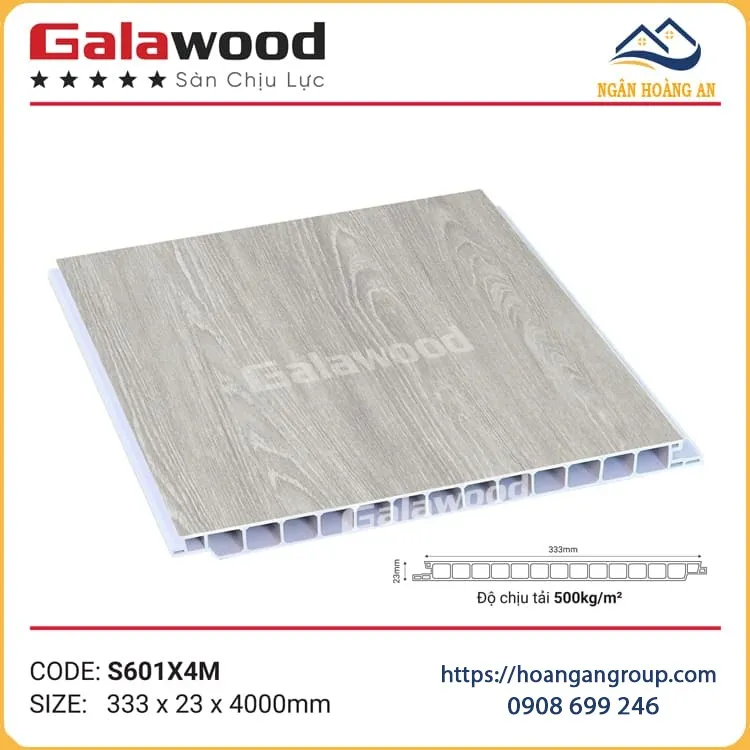 Sàn Nhựa Chịu Lực PVC Giả Vân Gỗ Galawood S601X4M Sàn Nhựa Chịu Lực PVC Giả Vân Gỗ Galawood S601X4M