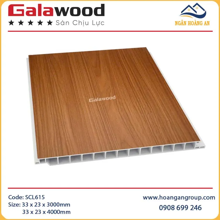 Sàn Nhựa Chịu Lực SCL615 23mm Galawood Vân Gỗ Nâu