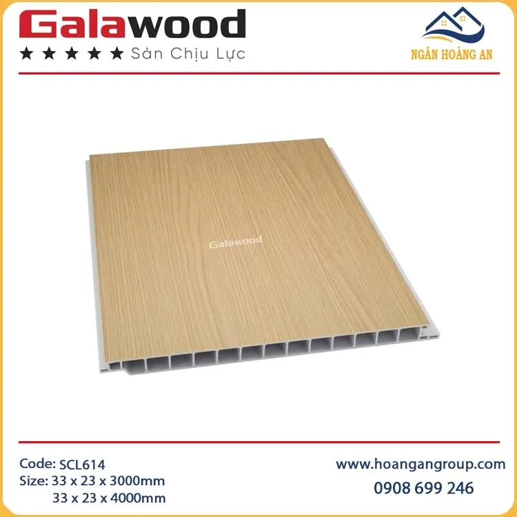 Sàn Nhựa Chịu Lực Vân Gỗ Vàng Sồi Nhạt Galawood SCL614