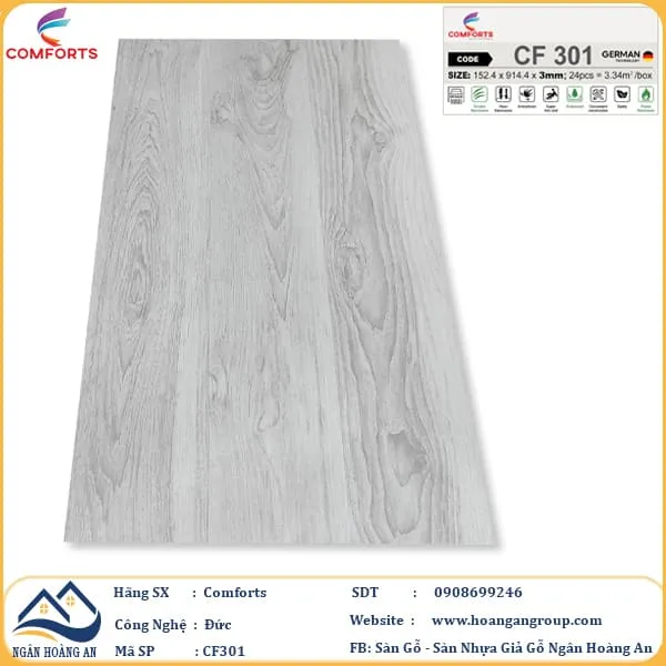 Sàn Nhựa Dán Keo Giả Vân Gỗ Comforts 3mm Sàn Nhựa Dán Keo Giả Vân Gỗ Comforts 3mm