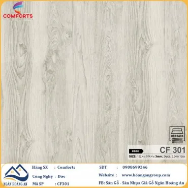 Sàn Nhựa Dán Keo Giả Vân Gỗ Comforts 3mm CF301