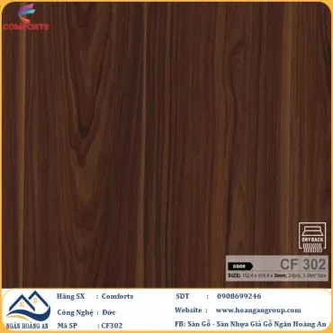Sàn Nhựa Dán Keo Giả Vân Gỗ Comforts 3mm CF302