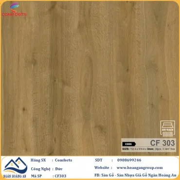 Sàn Nhựa Dán Keo Giả Vân Gỗ Comforts 3mm CF303
