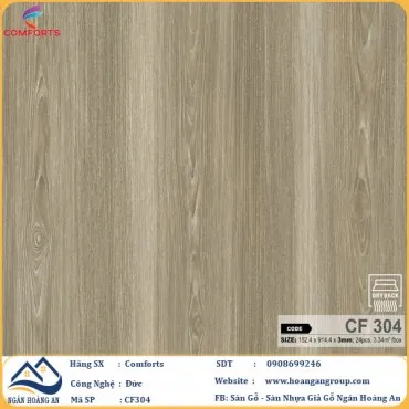 Sàn Nhựa Dán Keo Giả Vân Gỗ Comforts 3mm CF304