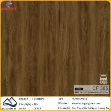 Sàn Nhựa Dán Keo Giả Vân Gỗ Comforts 3mm CF305