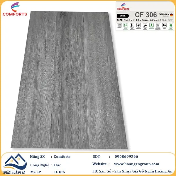 Sàn Nhựa Dán Keo Giả Gỗ Comforts 3mm Tại Củ Chi TPHCM