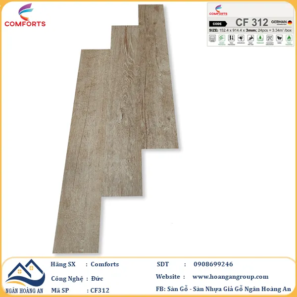 Sàn Nhựa Dán Keo Comforts Giả Vân Gỗ