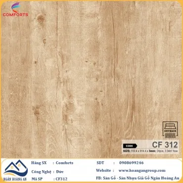 Sàn Nhựa Dán Keo Giả Vân Gỗ Comforts 3mm CF312