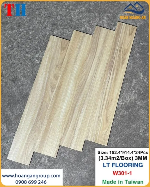 Sàn Nhựa Dán Keo Giả Gỗ 3mm THFloor W301-1 Sàn Nhựa Dán Keo Giả Gỗ 3mm THFloor W301-1