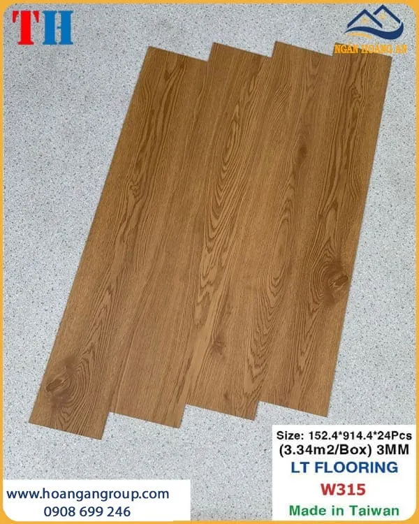 Sàn Nhựa Dán Keo Giả Gỗ THFloor 3mm W315 Sàn Nhựa Dán Keo Giả Gỗ THFloor 3mm W315